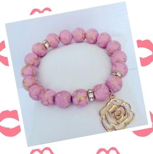Camellia flower charm bracelet
